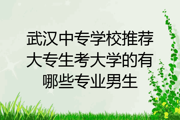 武汉中专学校推荐大专生考大学的有哪些专业男生