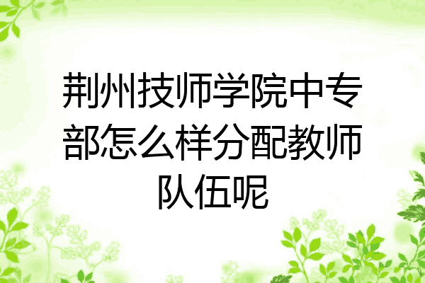 荆州技师学院中专部怎么样分配教师队伍呢