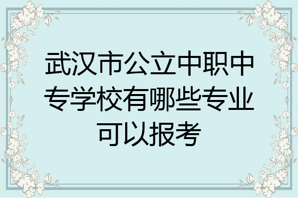 武汉市公立中职中专学校有哪些专业可以报考