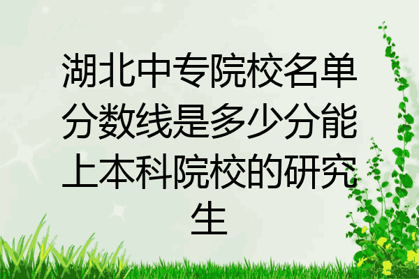 湖北中专院校名单分数线是多少分能上本科院校的研究生
