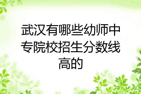武汉有哪些幼师中专院校招生分数线高的