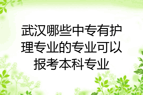 武汉哪些中专有护理专业的专业可以报考本科专业