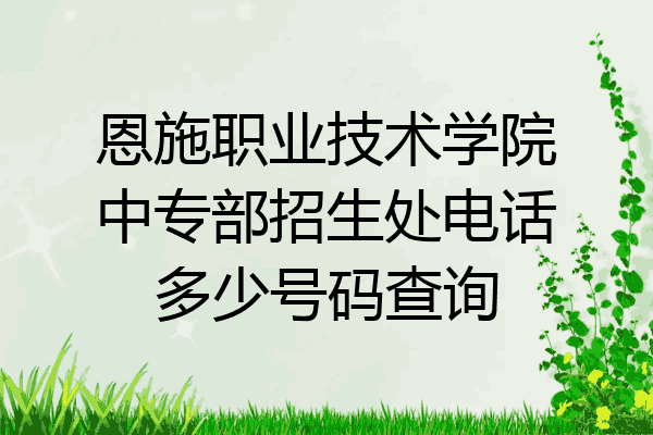 恩施职业技术学院中专部招生处电话多少号码查询
