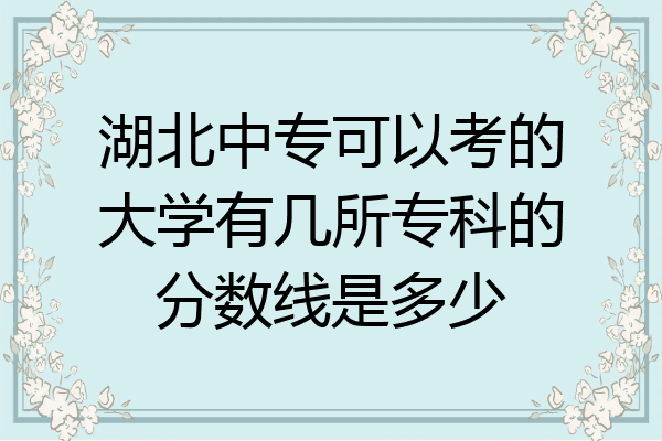 湖北中专可以考的大学有几所专科的分数线是多少