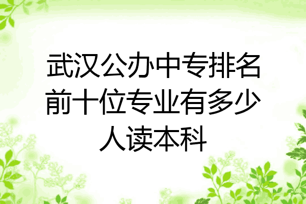 武汉公办中专排名前十位专业有多少人读本科