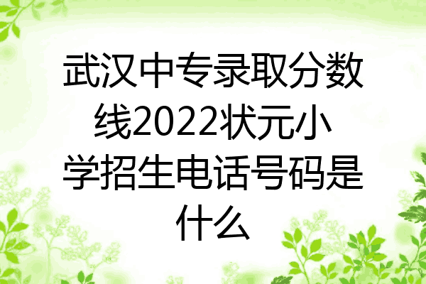 武汉中专录取分数线2022状元小学招生电话号码是什么