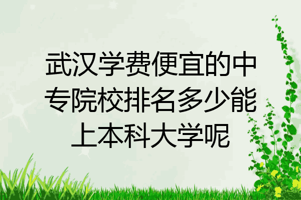 武汉学费便宜的中专院校排名多少能上本科大学呢