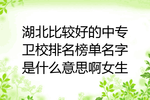 湖北比较好的中专卫校排名榜单名字是什么意思啊女生