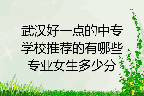 武汉好一点的中专学校推荐的有哪些专业女生多少分