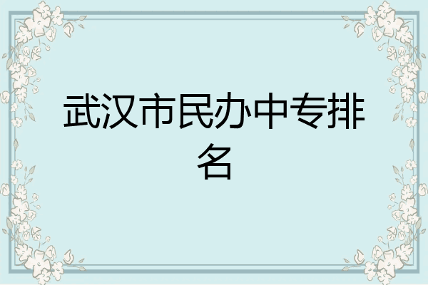 武汉市民办中专排名