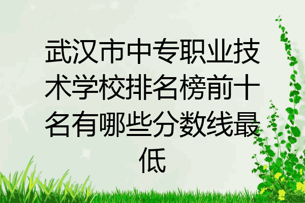 武汉市中专职业技术学校排名榜前十名有哪些分数线最低
