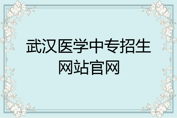 武汉医学中专招生网站官网