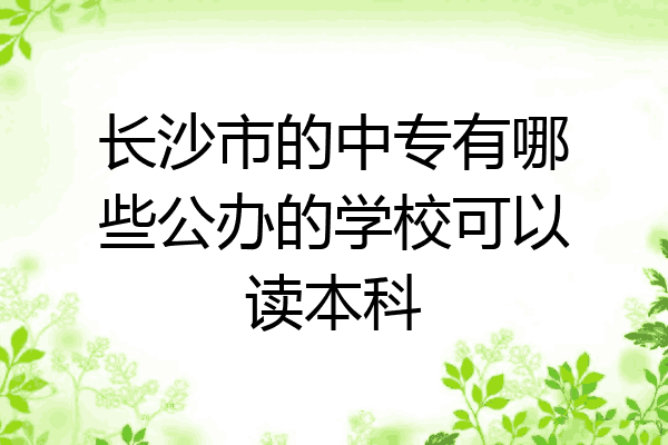 长沙市的中专有哪些公办的学校可以读本科
