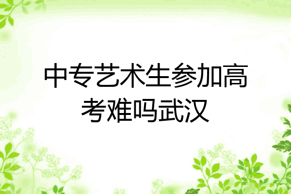 中专艺术生参加高考难吗武汉