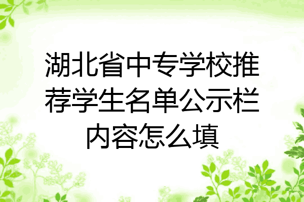 湖北省中专学校推荐学生名单公示栏内容怎么填