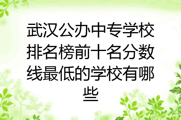 武汉公办中专学校排名榜前十名分数线最低的学校有哪些