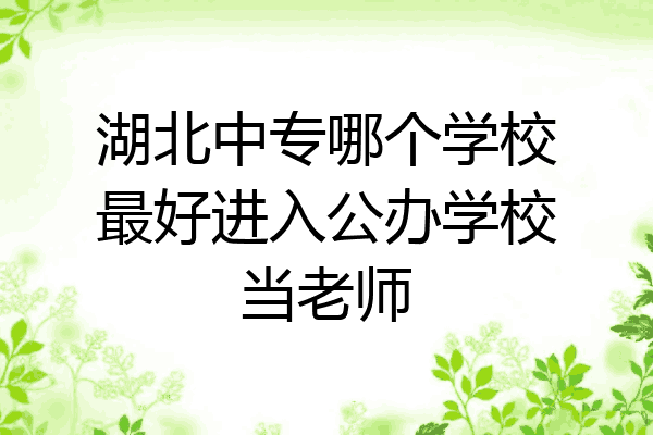 湖北中专哪个学校最好进入公办学校当老师