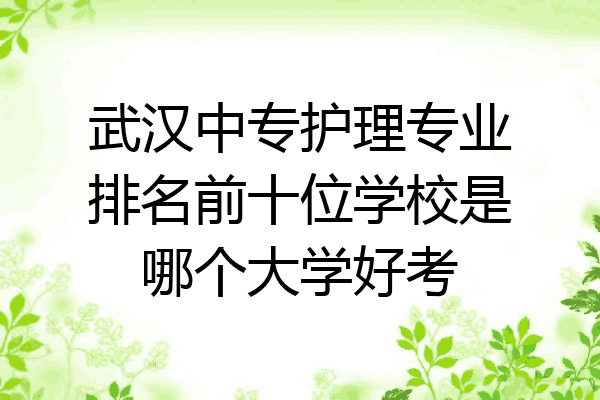 武汉中专护理专业排名前十位学校是哪个大学好考