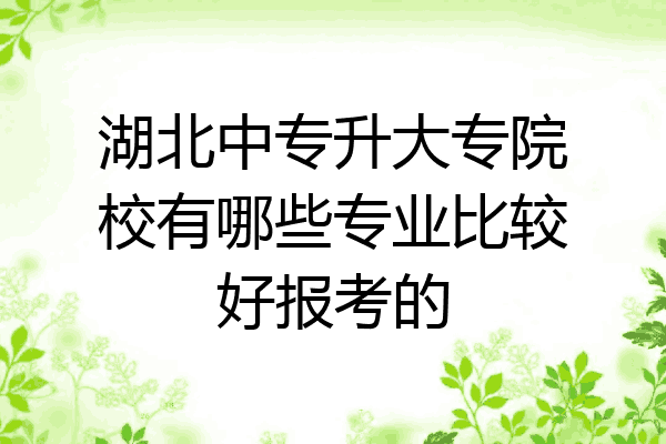 湖北中专升大专院校有哪些专业比较好报考的