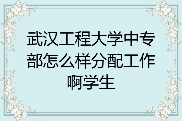 武汉工程大学中专部怎么样分配工作啊学生