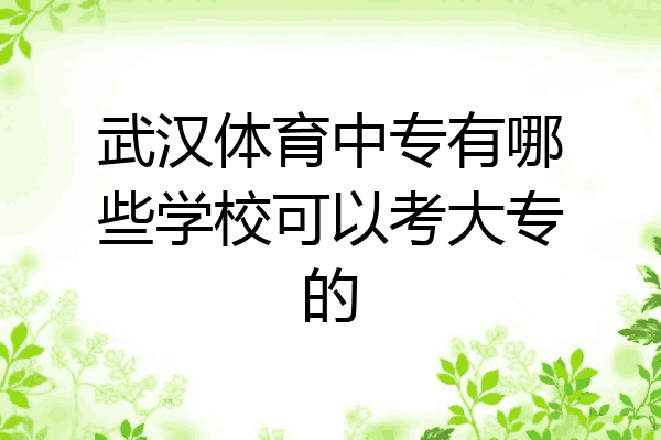 武汉体育中专有哪些学校可以考大专的