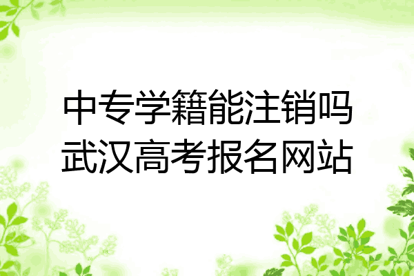 中专学籍能注销吗武汉高考报名网站