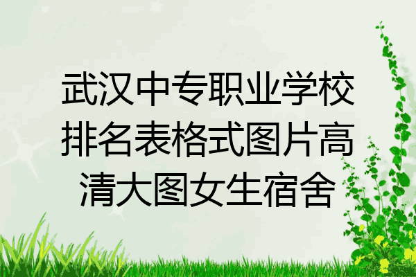 武汉中专职业学校排名表格式图片高清大图女生宿舍