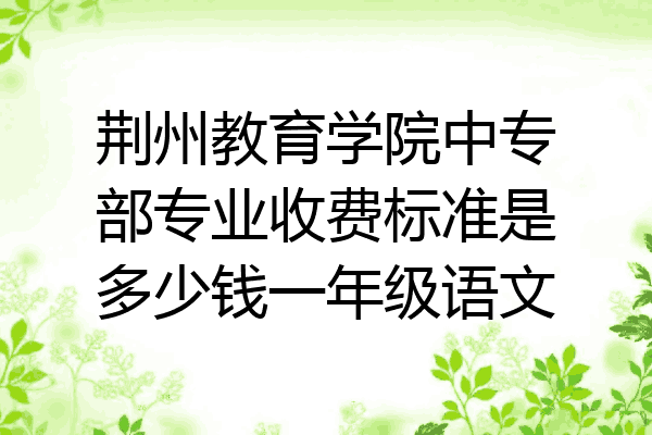 荆州教育学院中专部专业收费标准是多少钱一年级语文