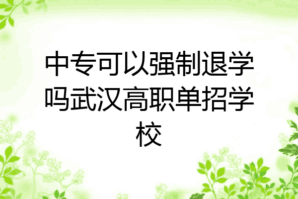 中专可以强制退学吗武汉高职单招学校