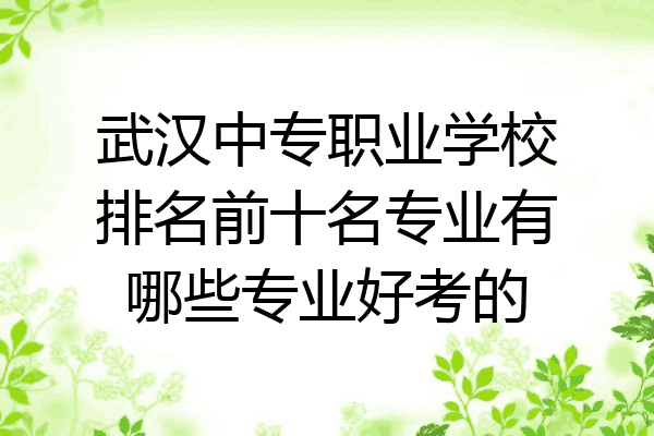 武汉中专职业学校排名前十名专业有哪些专业好考的