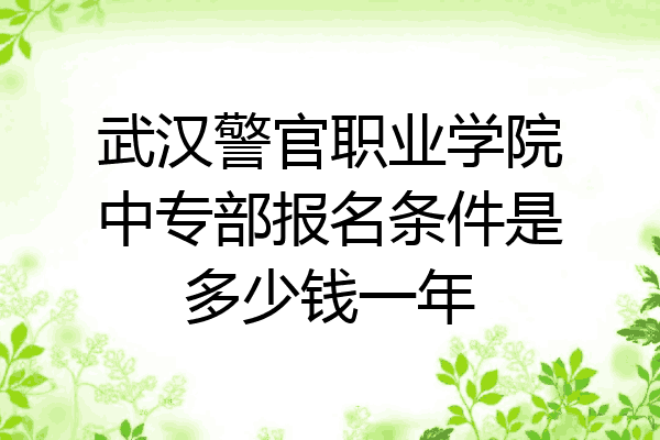 武汉警官职业学院中专部报名条件是多少钱一年