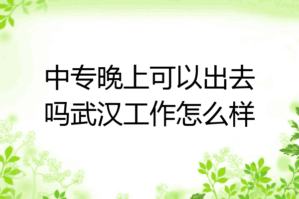 中专晚上可以出去吗武汉工作怎么样