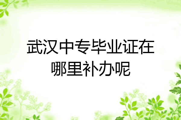 武汉中专毕业证在哪里补办呢