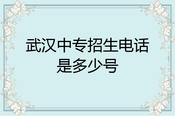 武汉中专招生电话是多少号