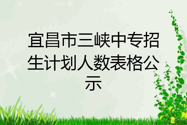 宜昌市三峡中专招生计划人数表格公示