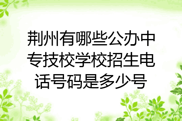 荆州有哪些公办中专技校学校招生电话号码是多少号