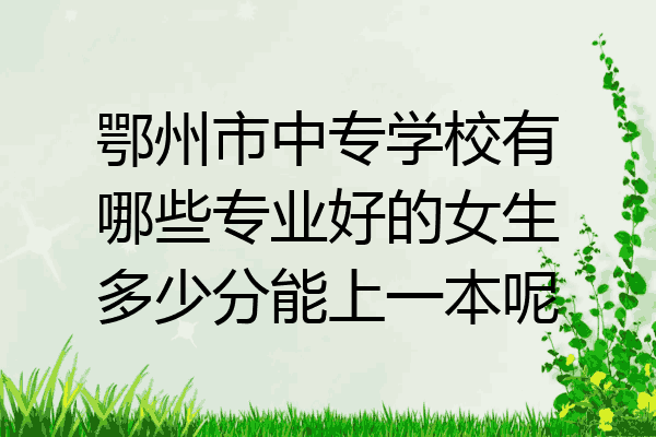 鄂州市中专学校有哪些专业好的女生多少分能上一本呢