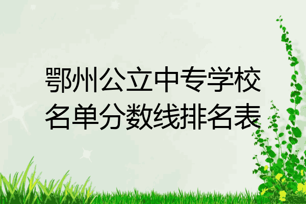 鄂州公立中专学校名单分数线排名表