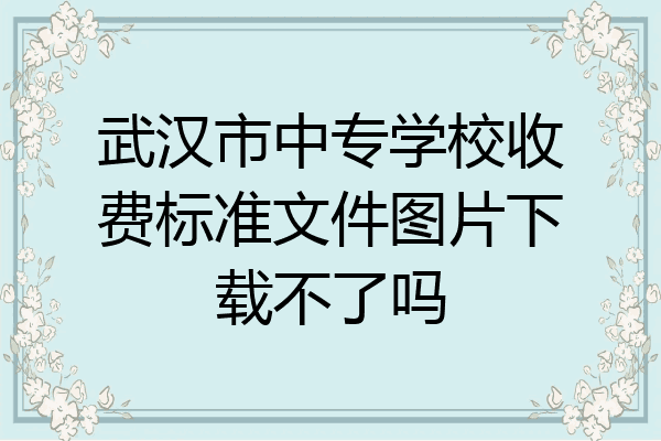 武汉市中专学校收费标准文件图片下载不了吗