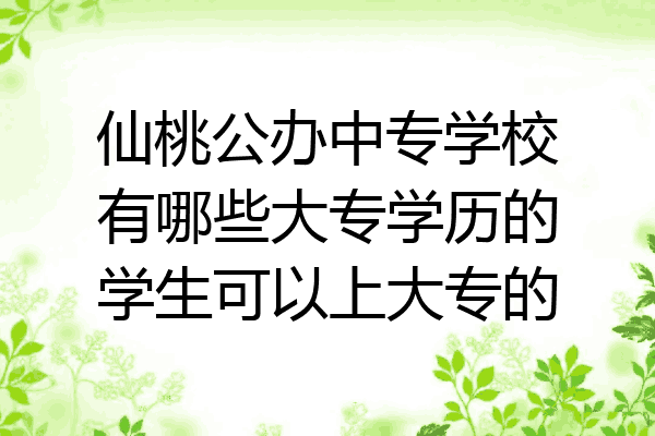 仙桃公办中专学校有哪些大专学历的学生可以上大专的