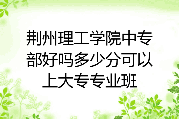 荆州理工学院中专部好吗多少分可以上大专专业班