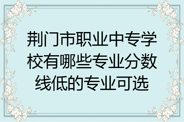 荆门市职业中专学校有哪些专业分数线低的专业可选