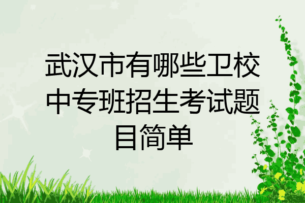 武汉市有哪些卫校中专班招生考试题目简单