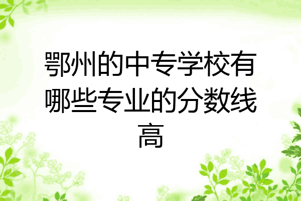 鄂州的中专学校有哪些专业的分数线高