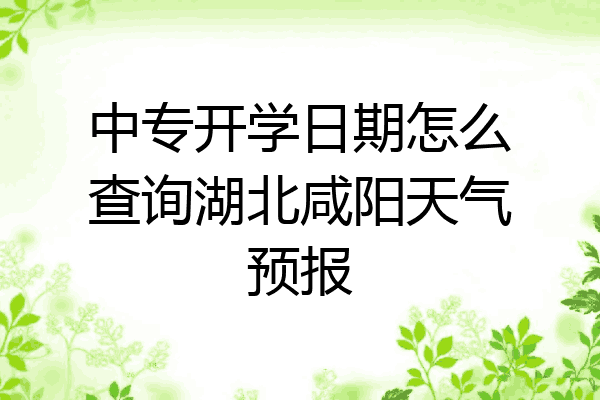 中专开学日期怎么查询湖北咸阳天气预报