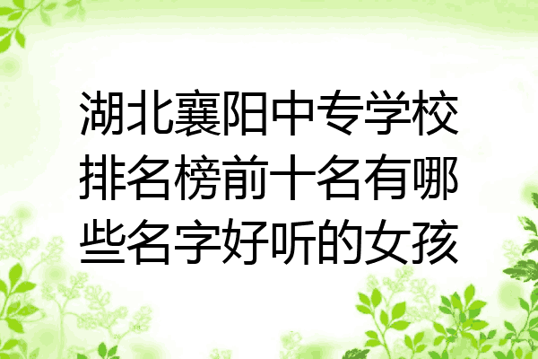 湖北襄阳中专学校排名榜前十名有哪些名字好听的女孩