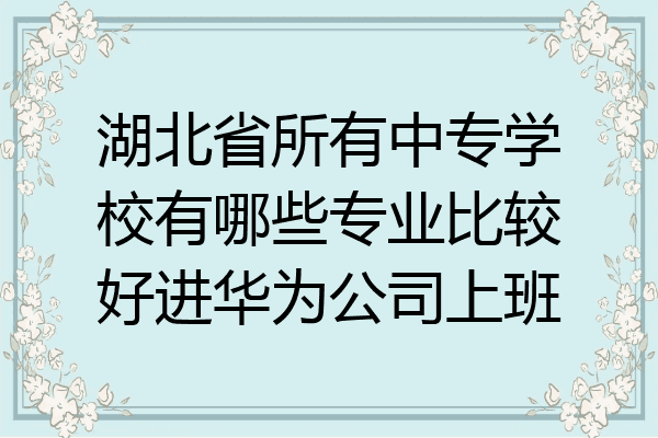 湖北省所有中专学校有哪些专业比较好进华为公司上班