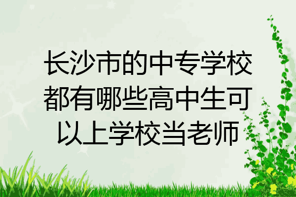 长沙市的中专学校都有哪些高中生可以上学校当老师