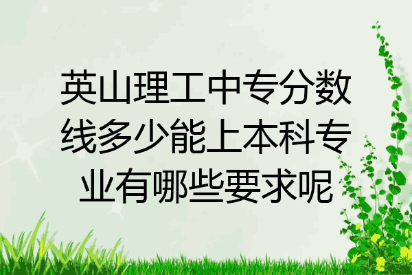 英山理工中专分数线多少能上本科专业有哪些要求呢