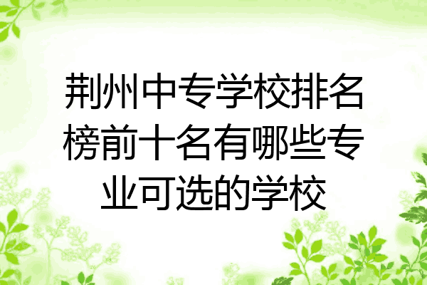 荆州中专学校排名榜前十名有哪些专业可选的学校